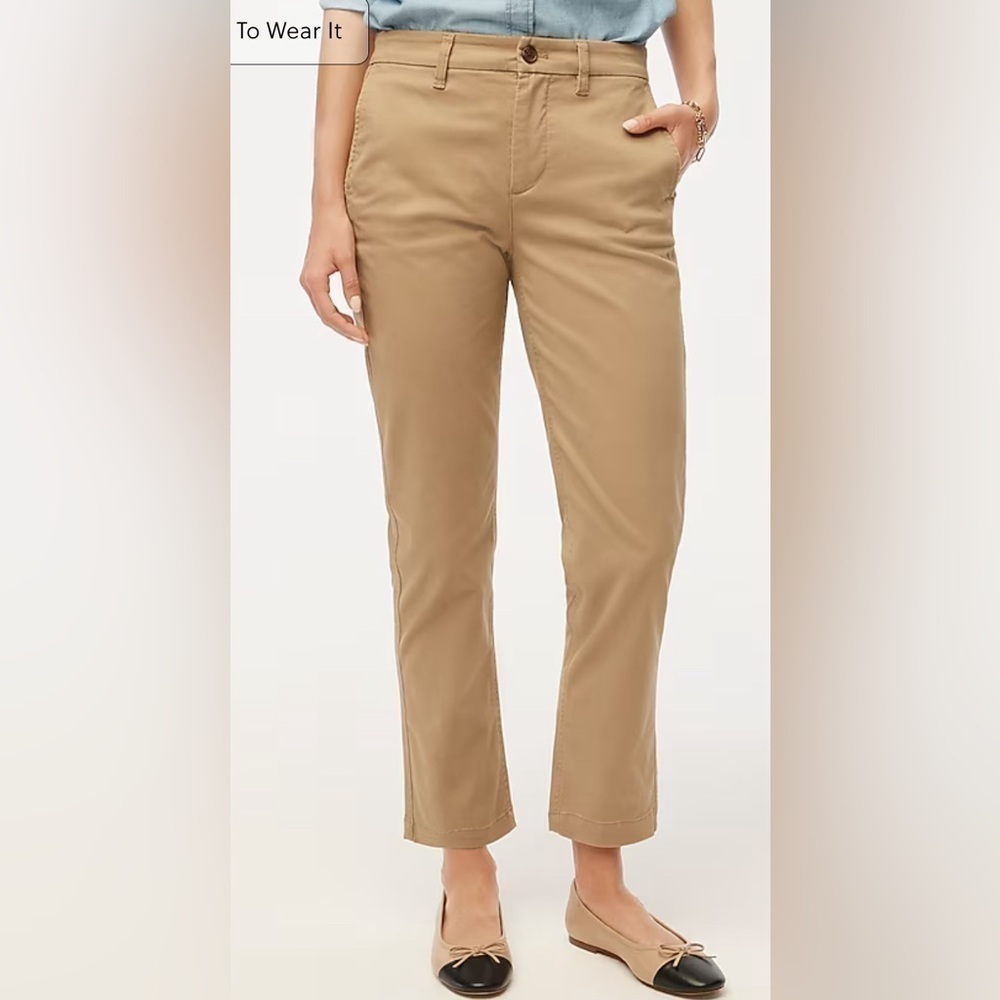 J Crew High Rise Girlfriend Chinos size 0